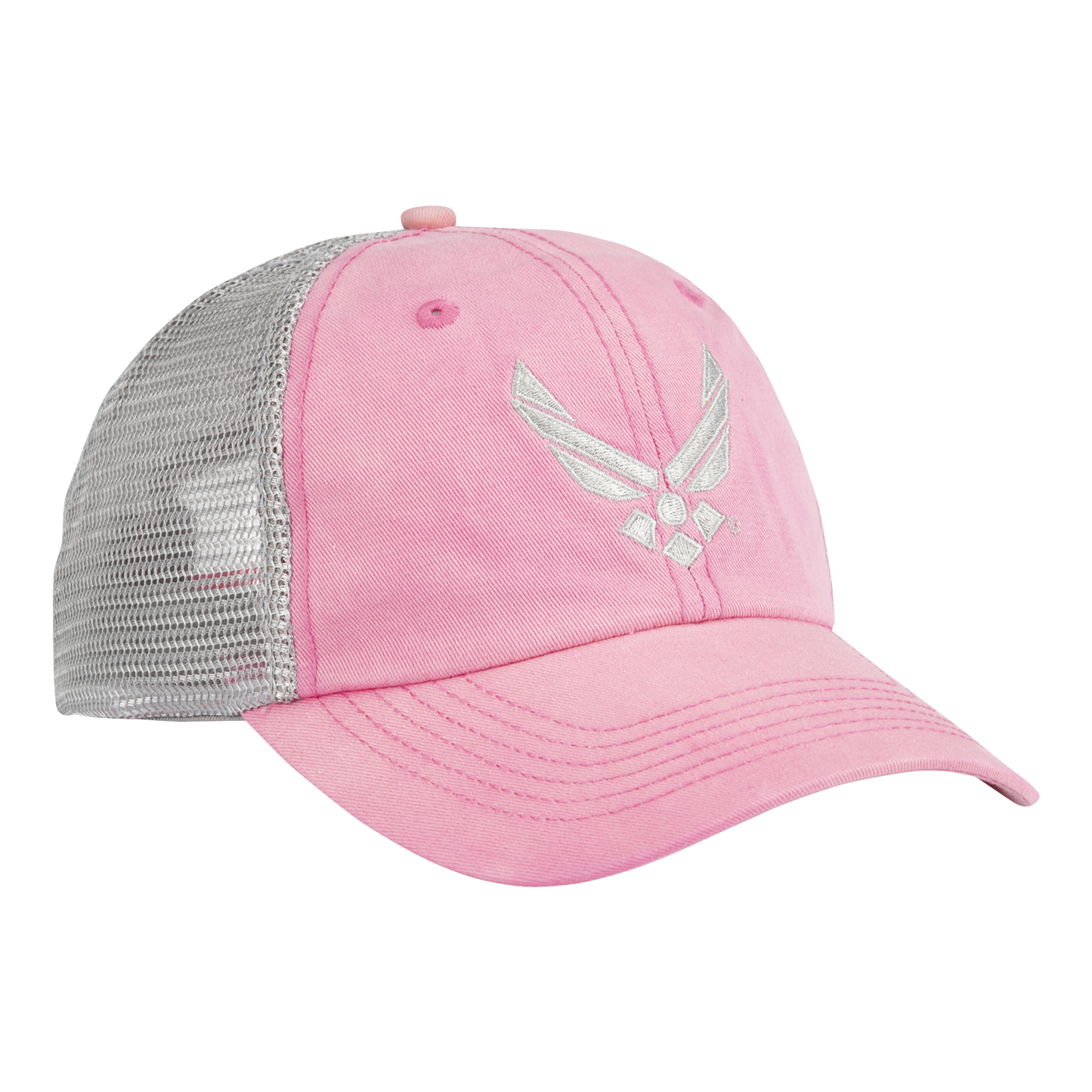 Washed Pink Mesh Air Force Wings logo Cap