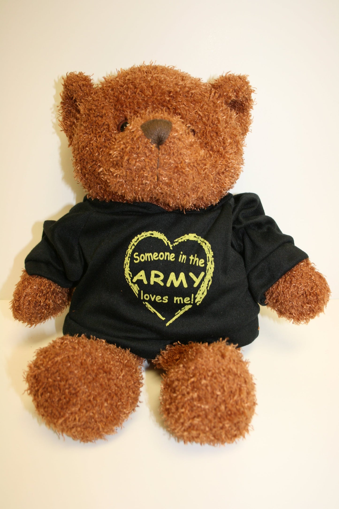 Plush Brown Bear Black Army Shirt